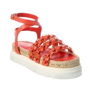 3.1 Phillip Lim Cruz Ring Leather Platform Sandal, Orange